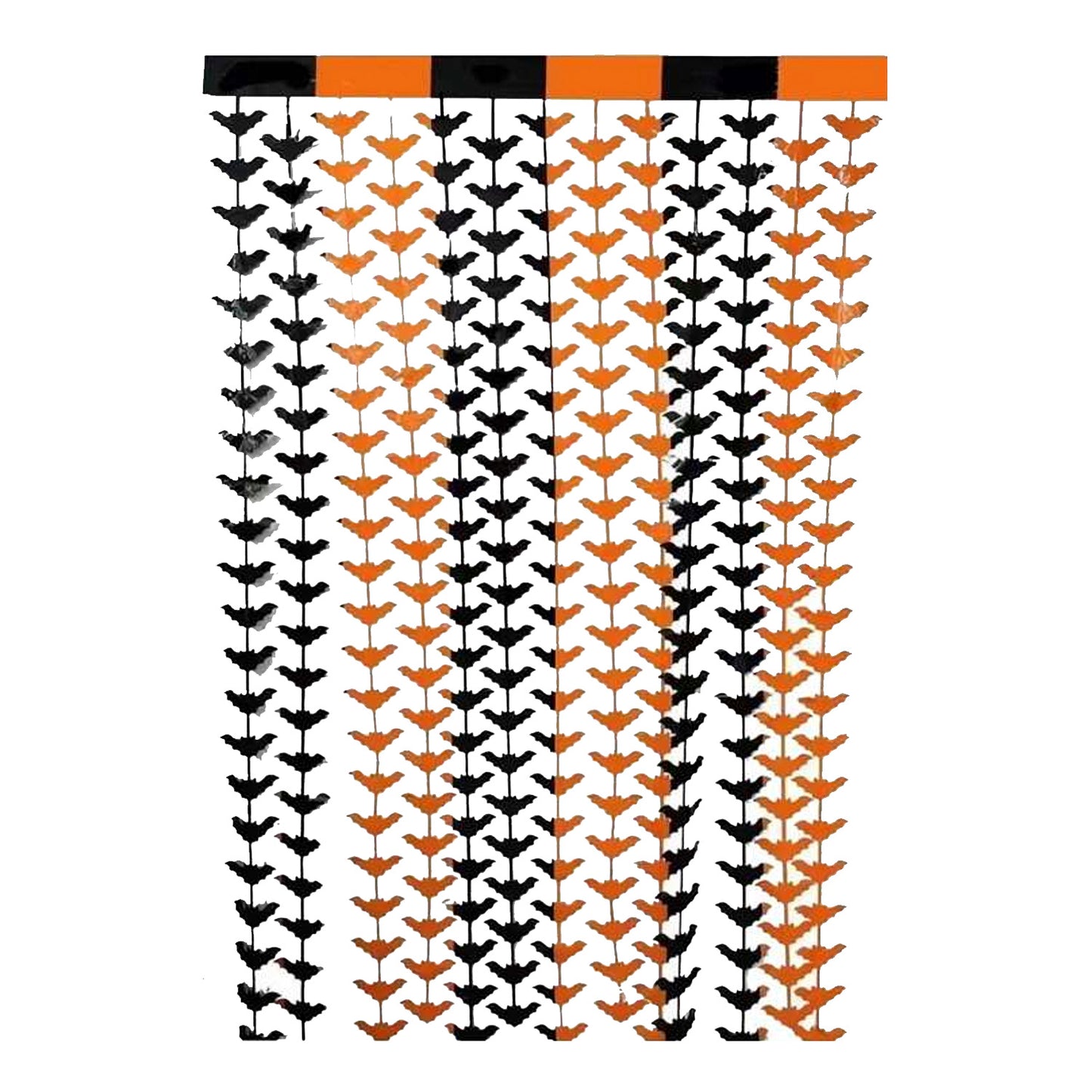 Cortina Murcielagos Negro-Naranjo 1x2 metros Halloween | Big Party