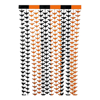 Cortina Murcielagos Negro-Naranjo 1x2 metros Halloween | Big Party