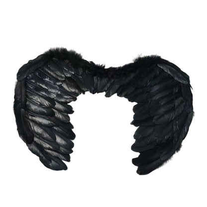 Alas Angel Pluma Color Negro 44x35 cm Halloween | Big Party