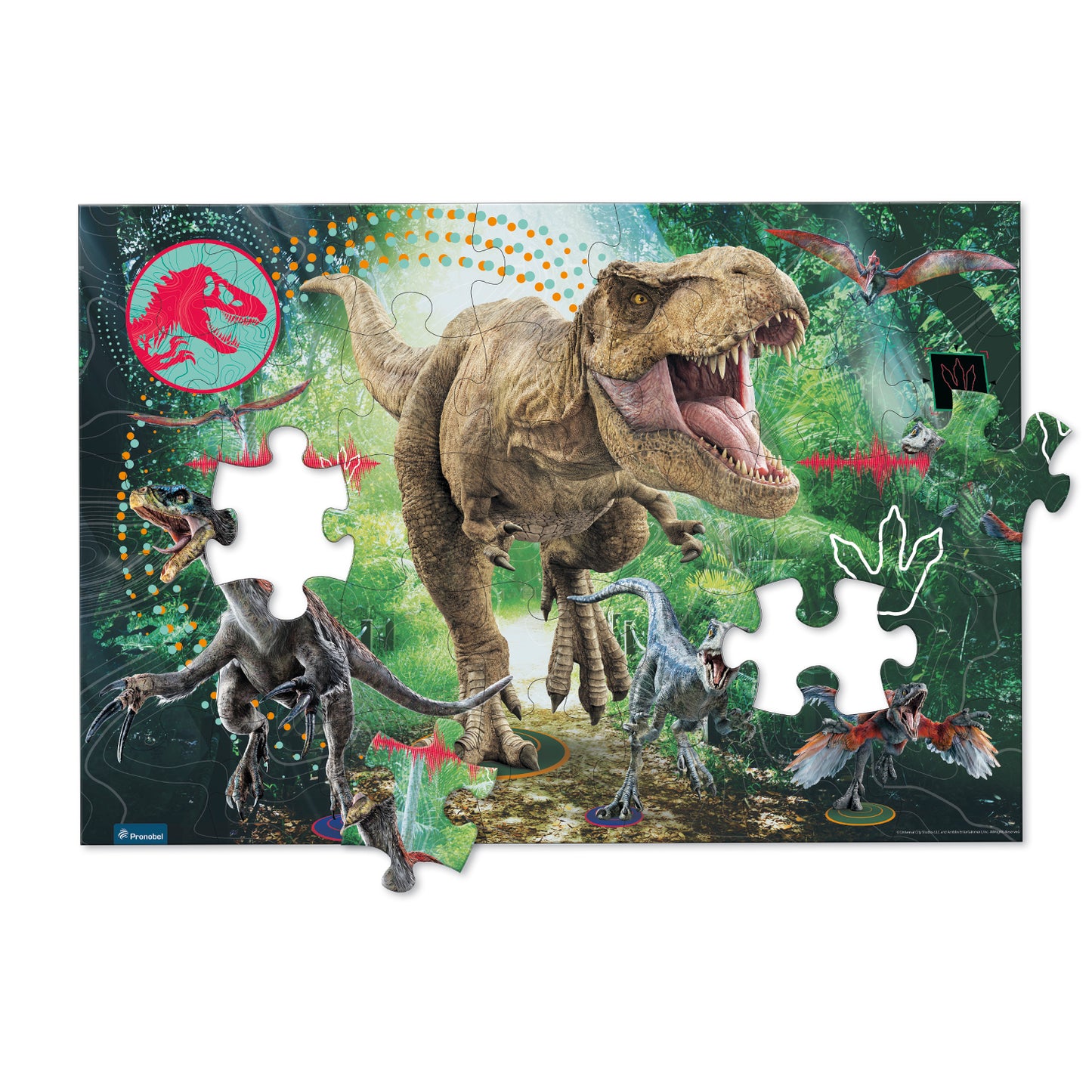 Puzzle 35 Piezas 2 En 1 Para Colorear | Jurassic World
