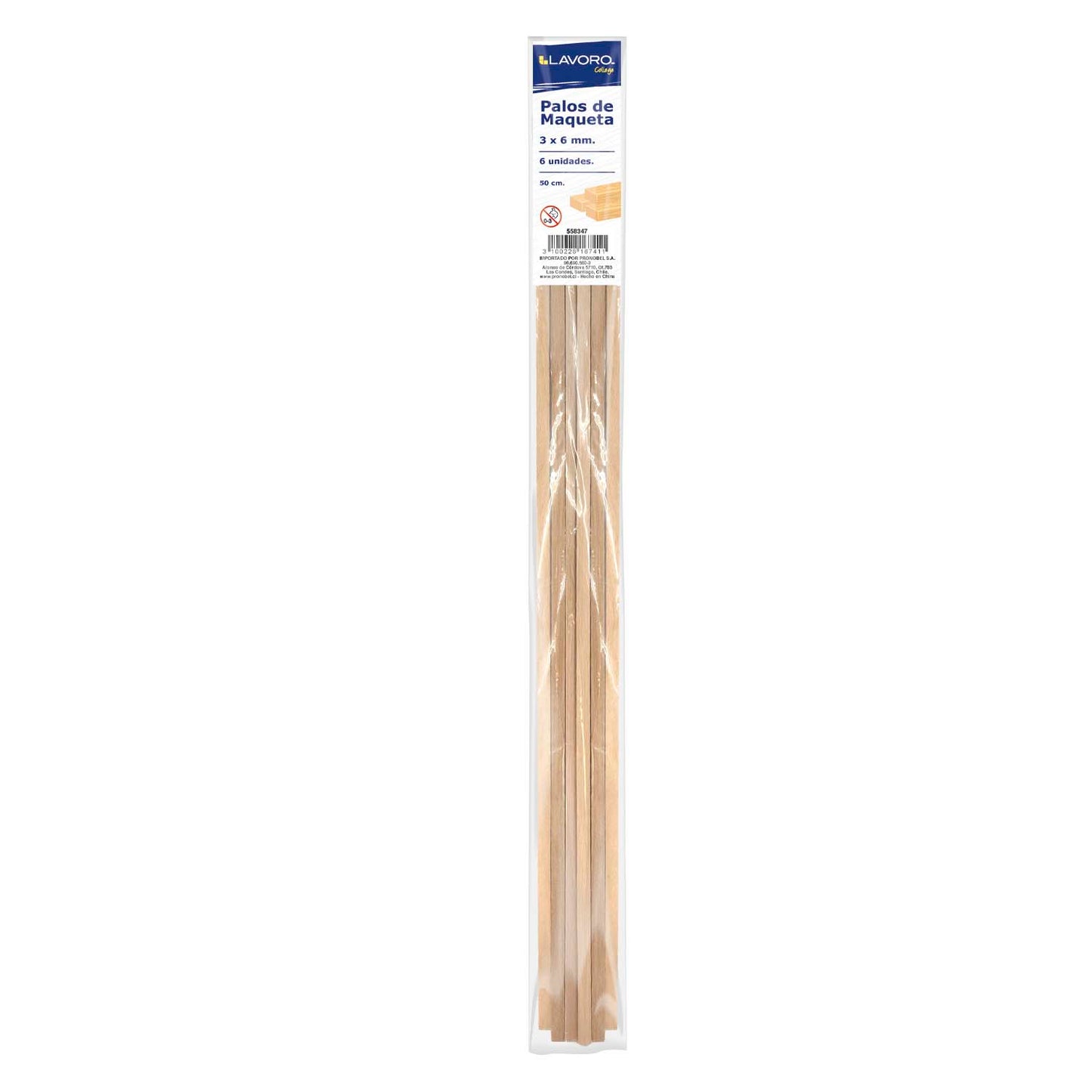 Palos para Maquetas 50 cm 3x6 Bolsa 8 un Art & Craft