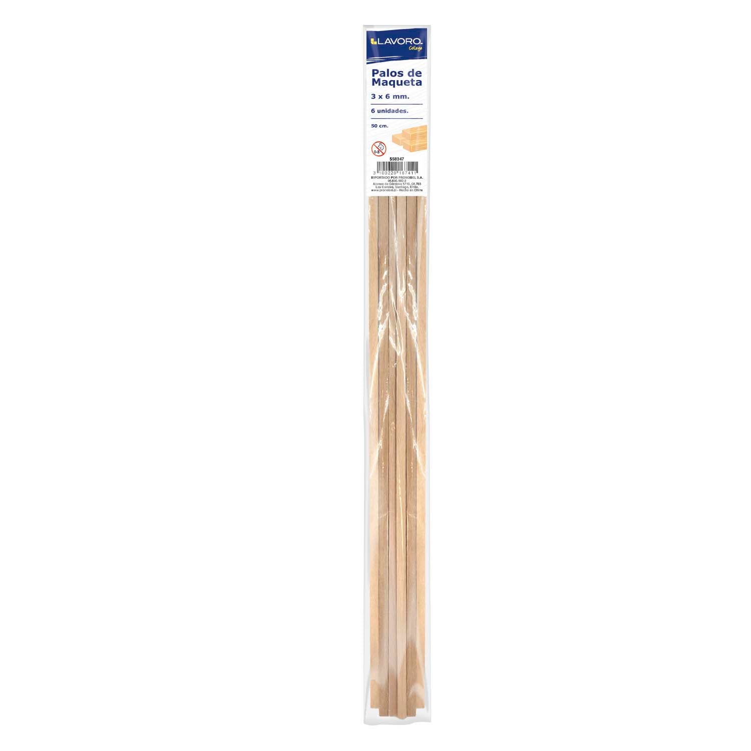 Palos para Maquetas 50 cm 3x6 Bolsa 8 un Art & Craft