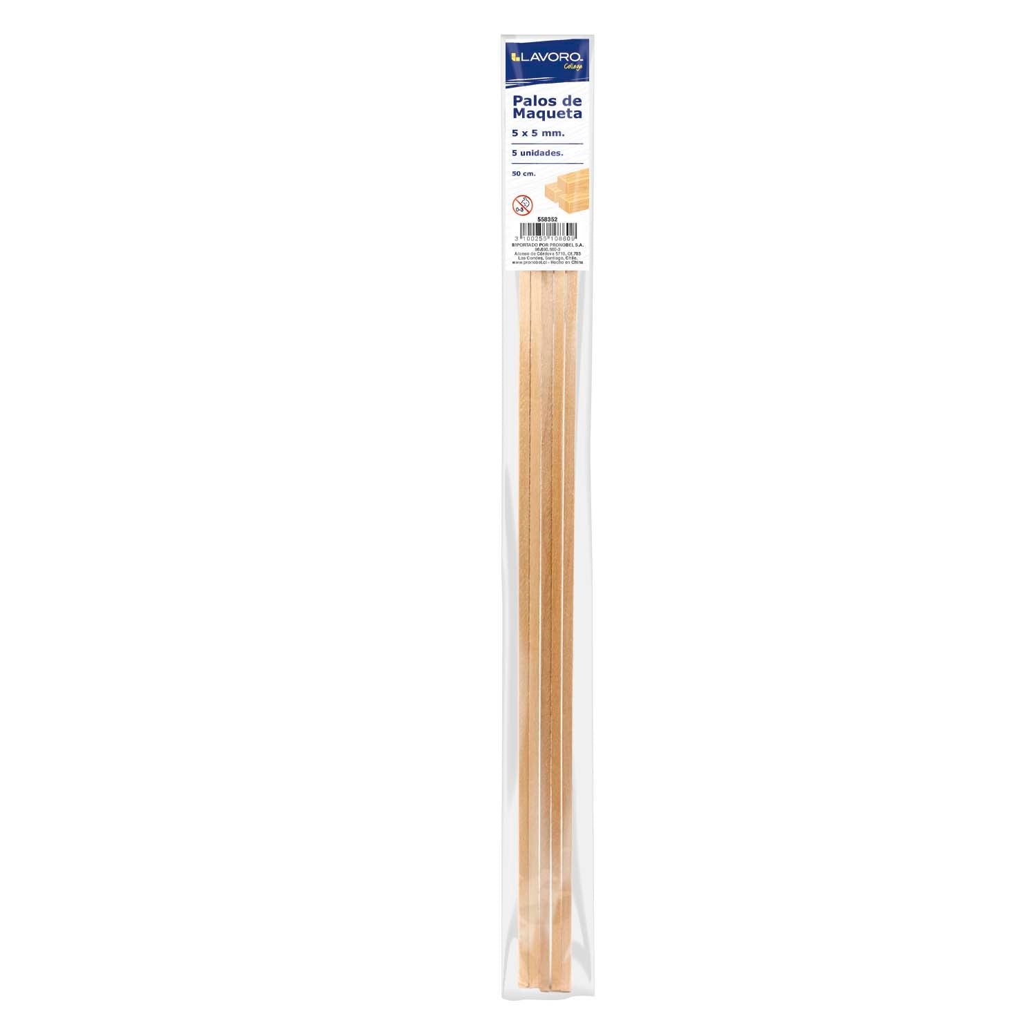 Palos para Maquetas 50 cm 5x5 Bolsa 5 un Art & Craft