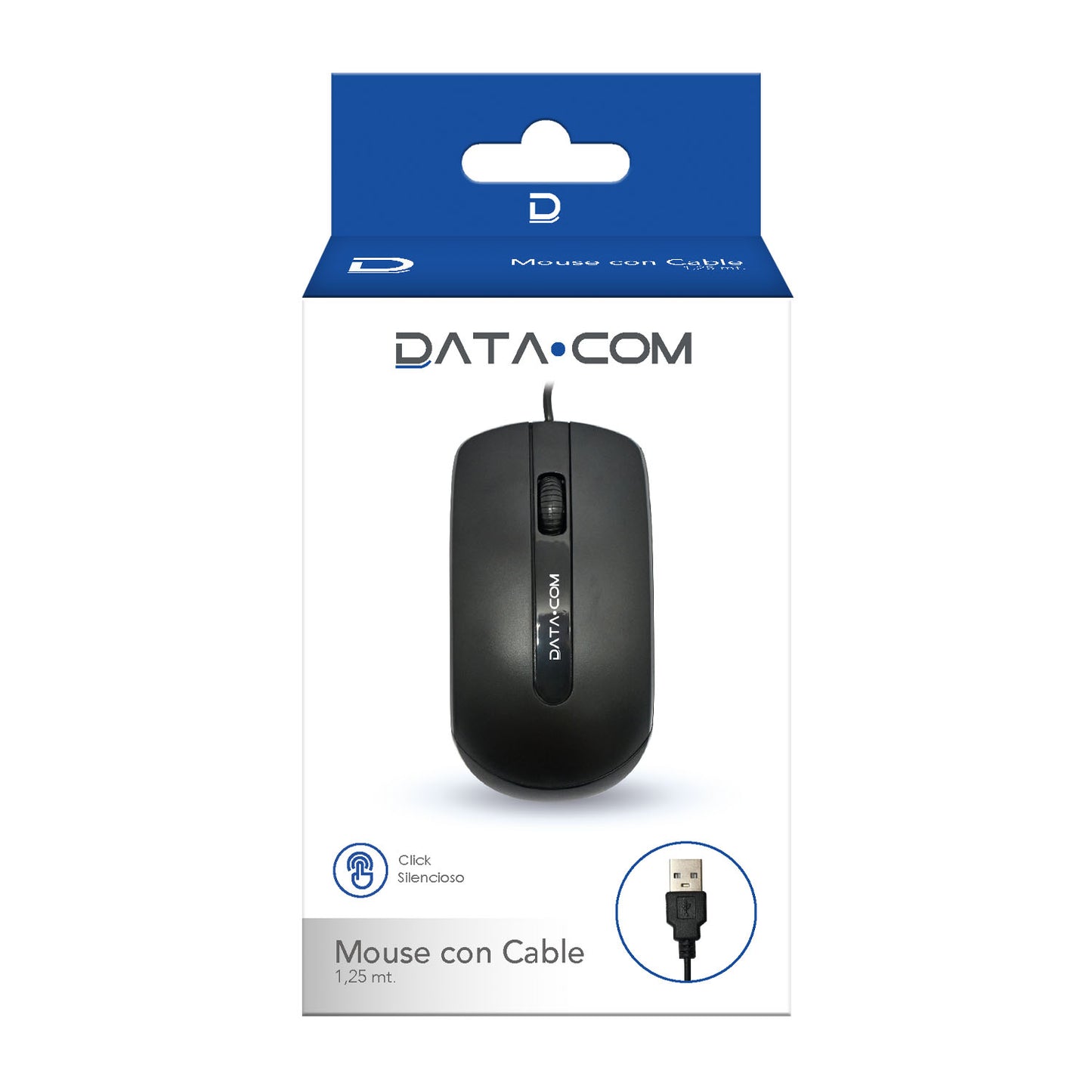 Mouse Negro Con Cable 1,25 m | Datacom