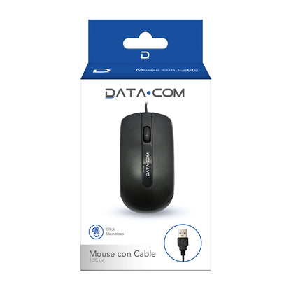 Mouse Negro Con Cable 1,25 m | Datacom