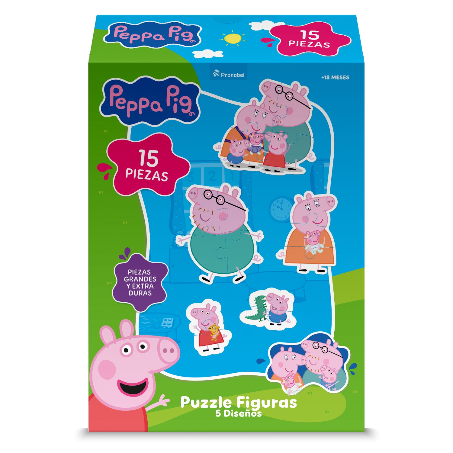 Puzzles 5 Personajes 15 Piezas | Peppa Pig