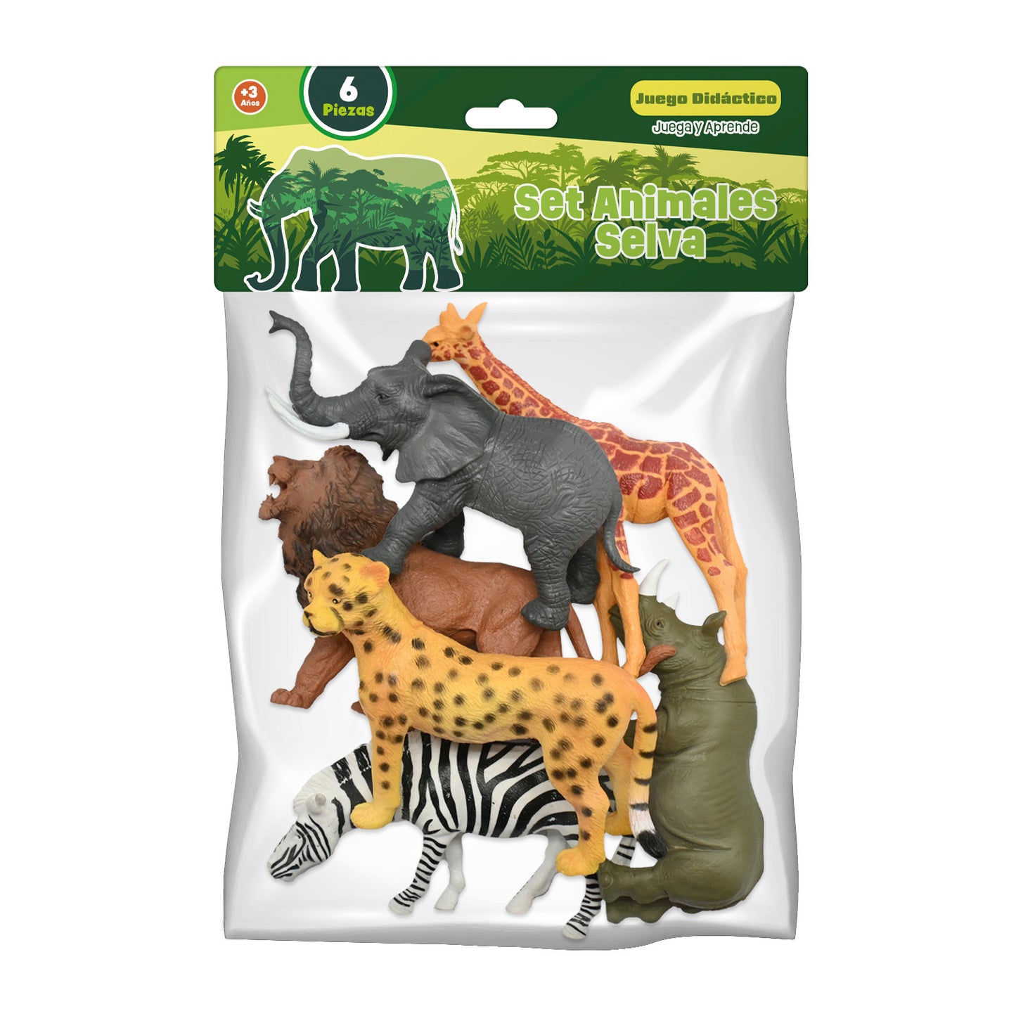 Set Animales de Selva Grande 6 Piezas (13 cm) | Pronobel