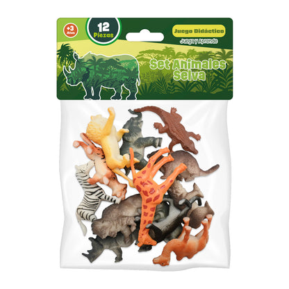 Set Animales de Selva 12 Piezas | Pronobel
