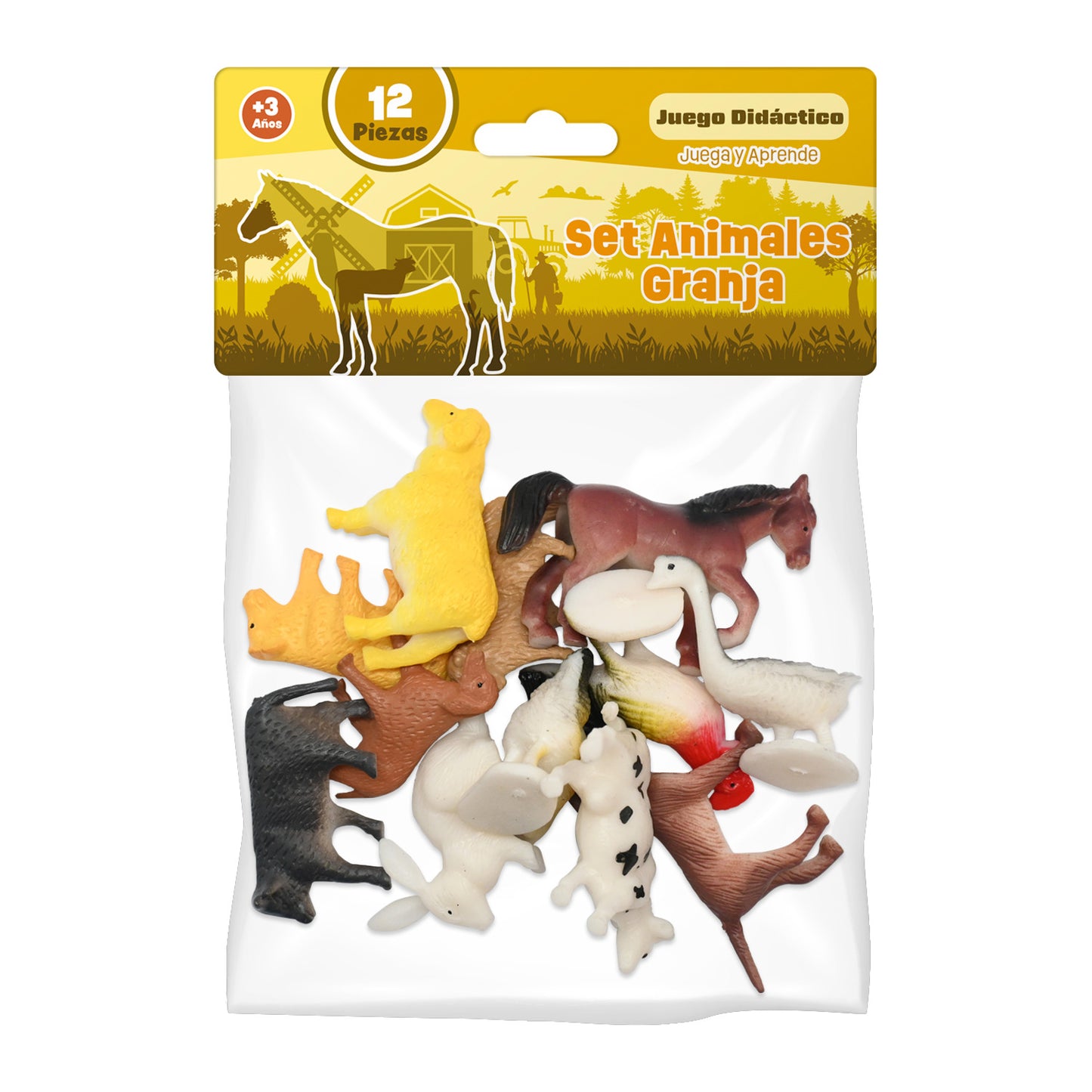 Set Animales de Granja 12 Piezas | Pronobel