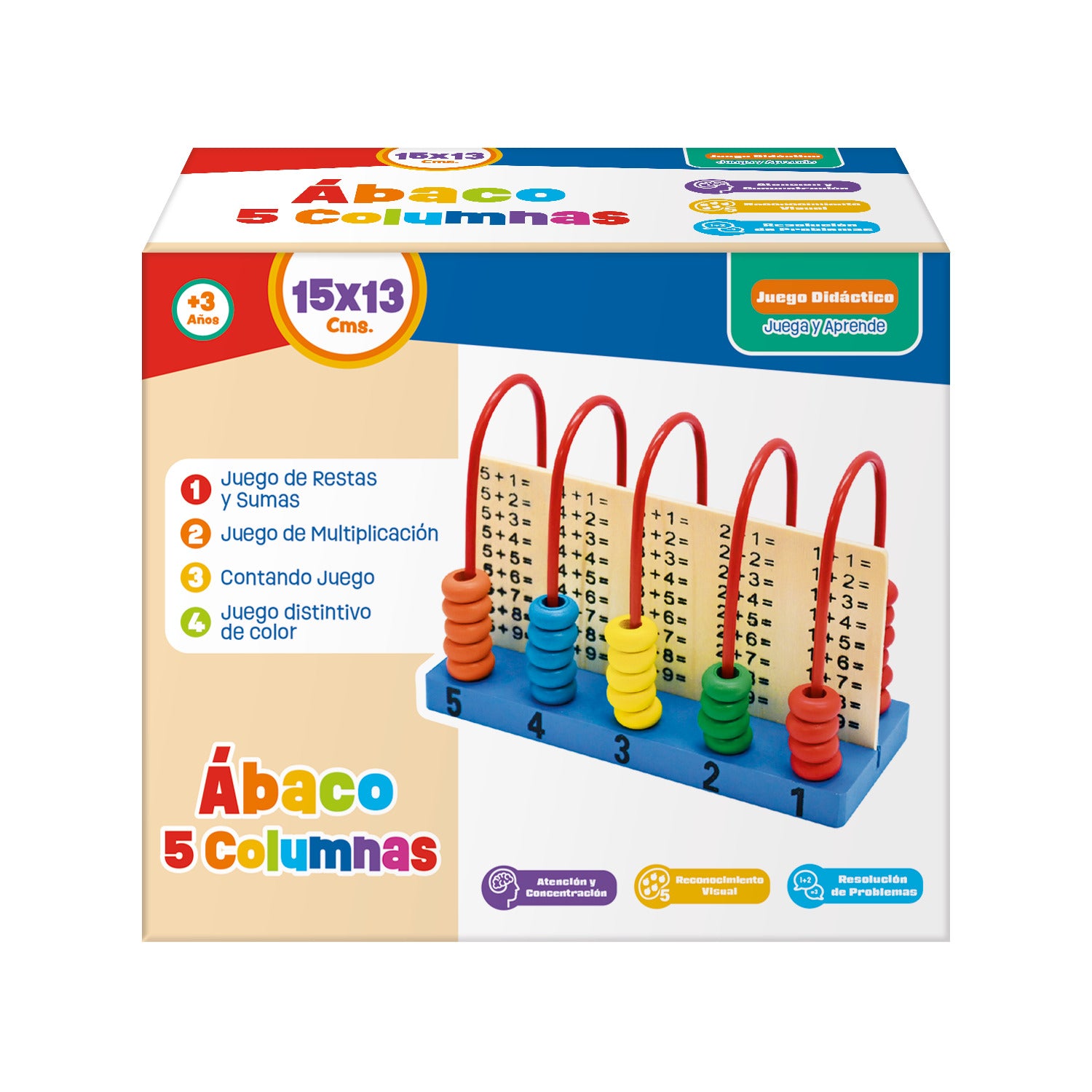 Ábaco Vertical 5 Columnas 15 x 13 cm | Pronobel