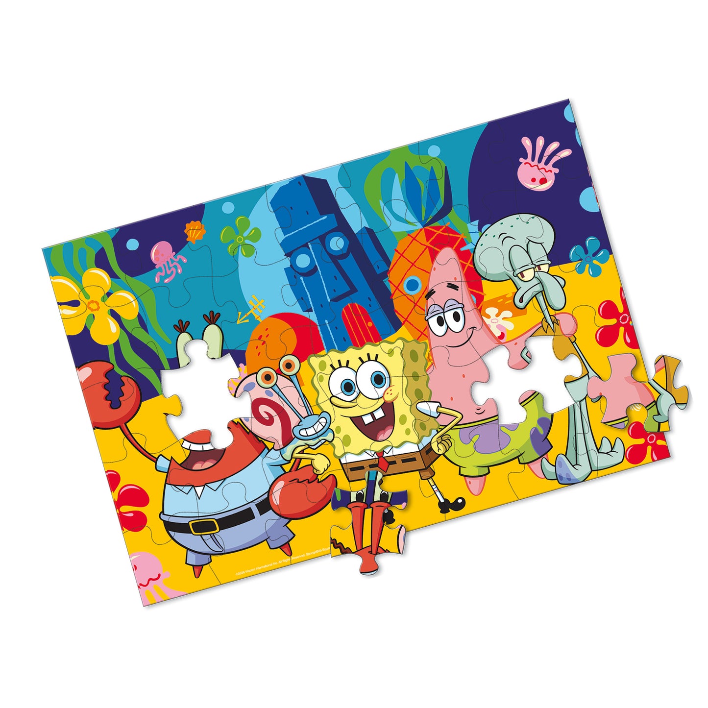 Puzzle 35 Piezas 2 En 1 Para Colorear | Bob Esponja