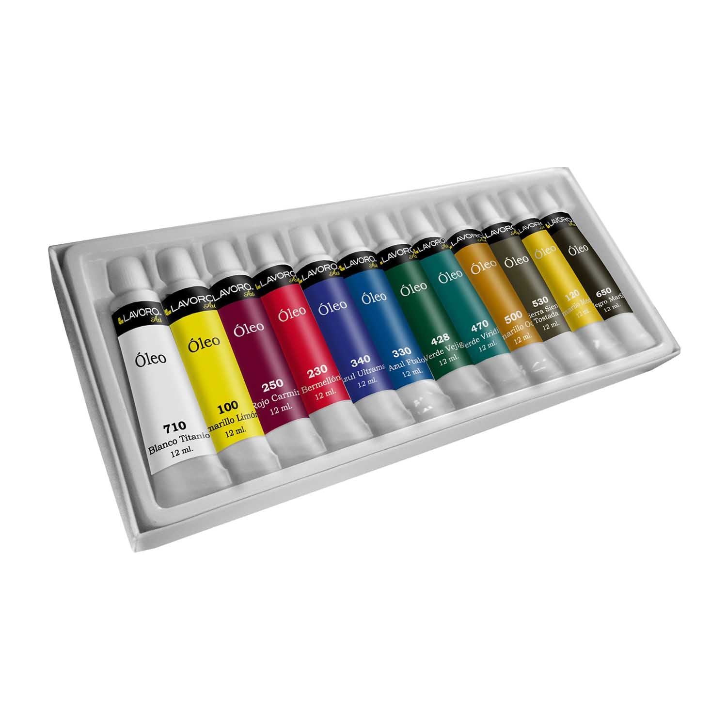 Pintura Oleo Caja 12 Colores Pomo 12 ml | Lavoro