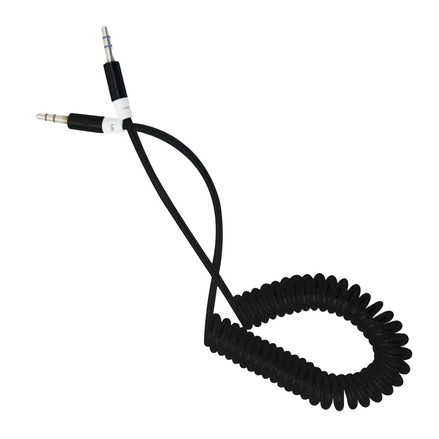 Cable Audio 3.5 a 3.5 Espiral Punta Metal 1 metro Negro | Datacom